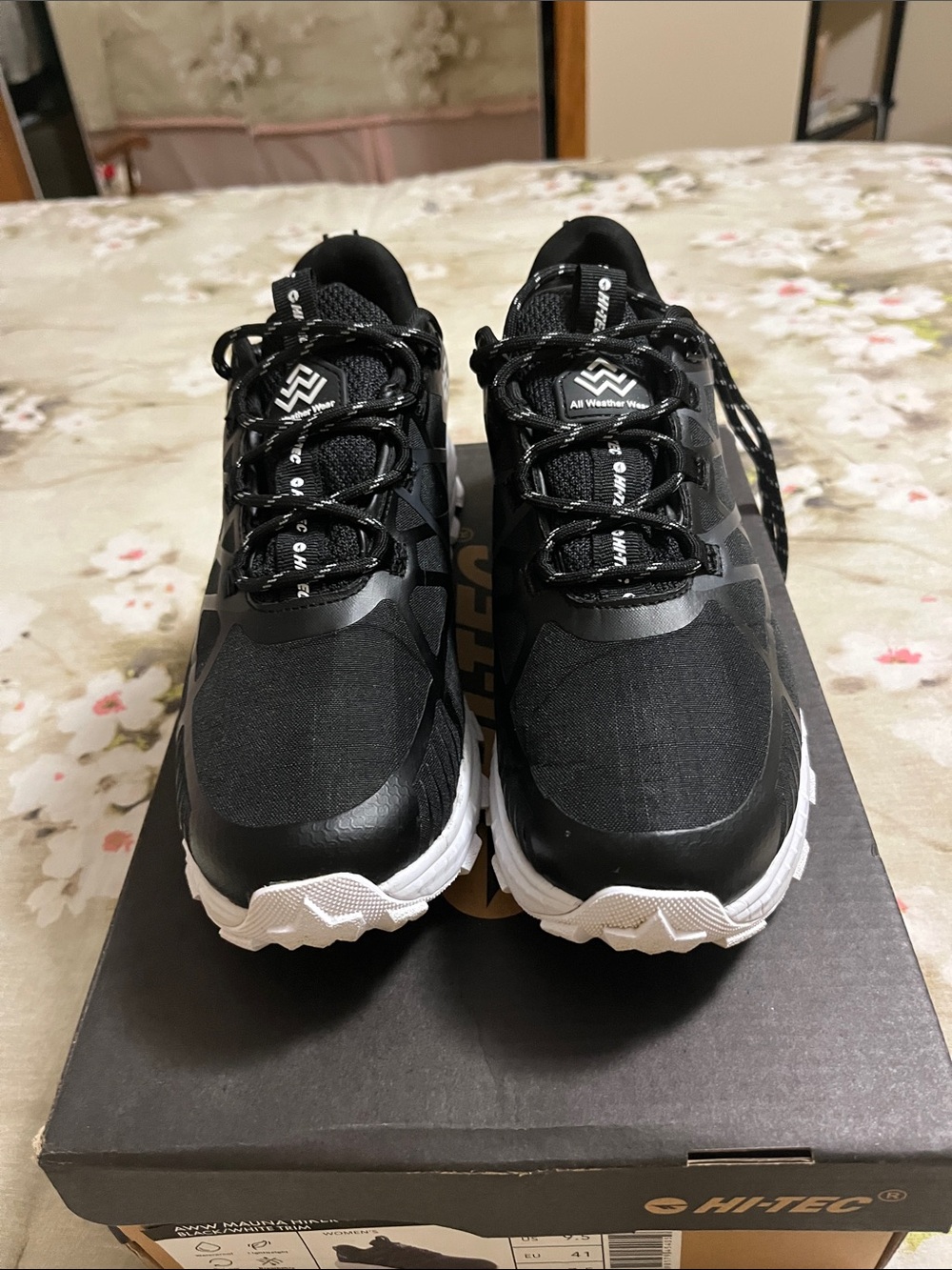Hi-Tec Black and White Womens Trail Sneakers